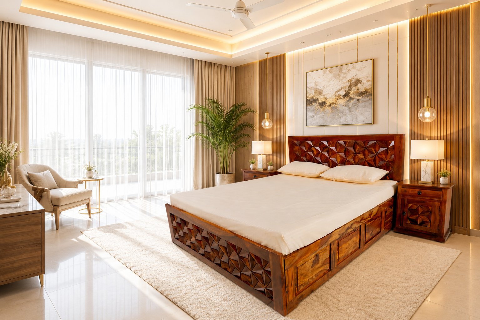 Shekhawati Bed with Storeg (7)